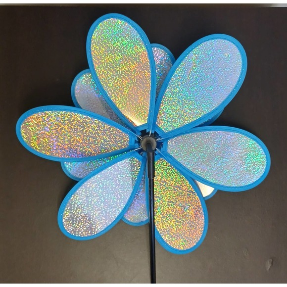 Yard Spinner NEW 3D LARGE Double Petal Wind with Stake Flower is 15 Inches Wide! - Picture 10 of 10